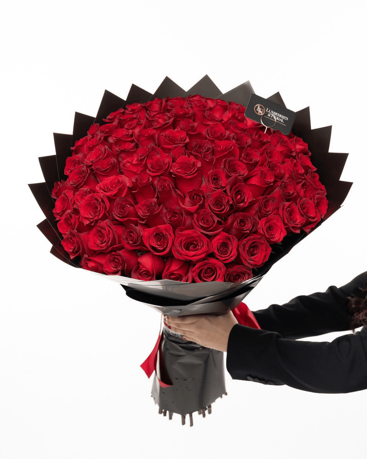 100 Premium Red Roses Bouquet – Choose Your Wrap - Luxberries & Floral