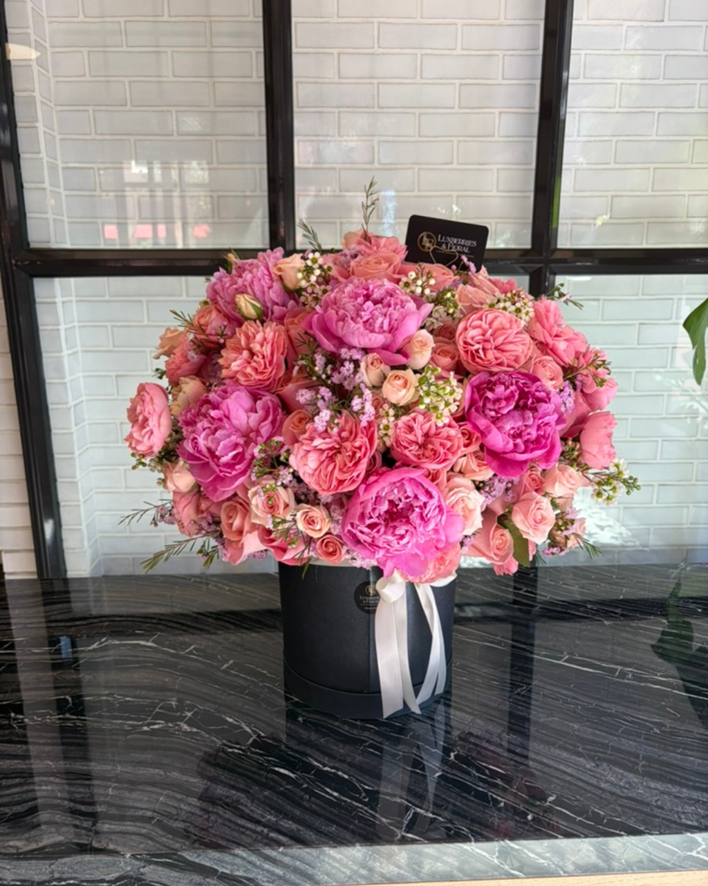 Luxury Pink Peony & Rose Bouquet Luxberries & Floral