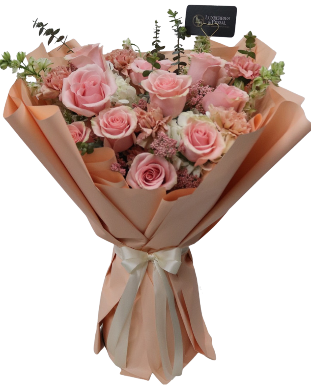 Blush Pink Rose & Carnation Bouquet Luxberries & Floral
