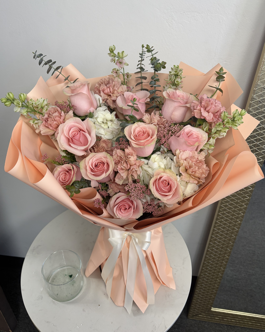 Blush Pink Rose & Carnation Bouquet Luxberries & Floral