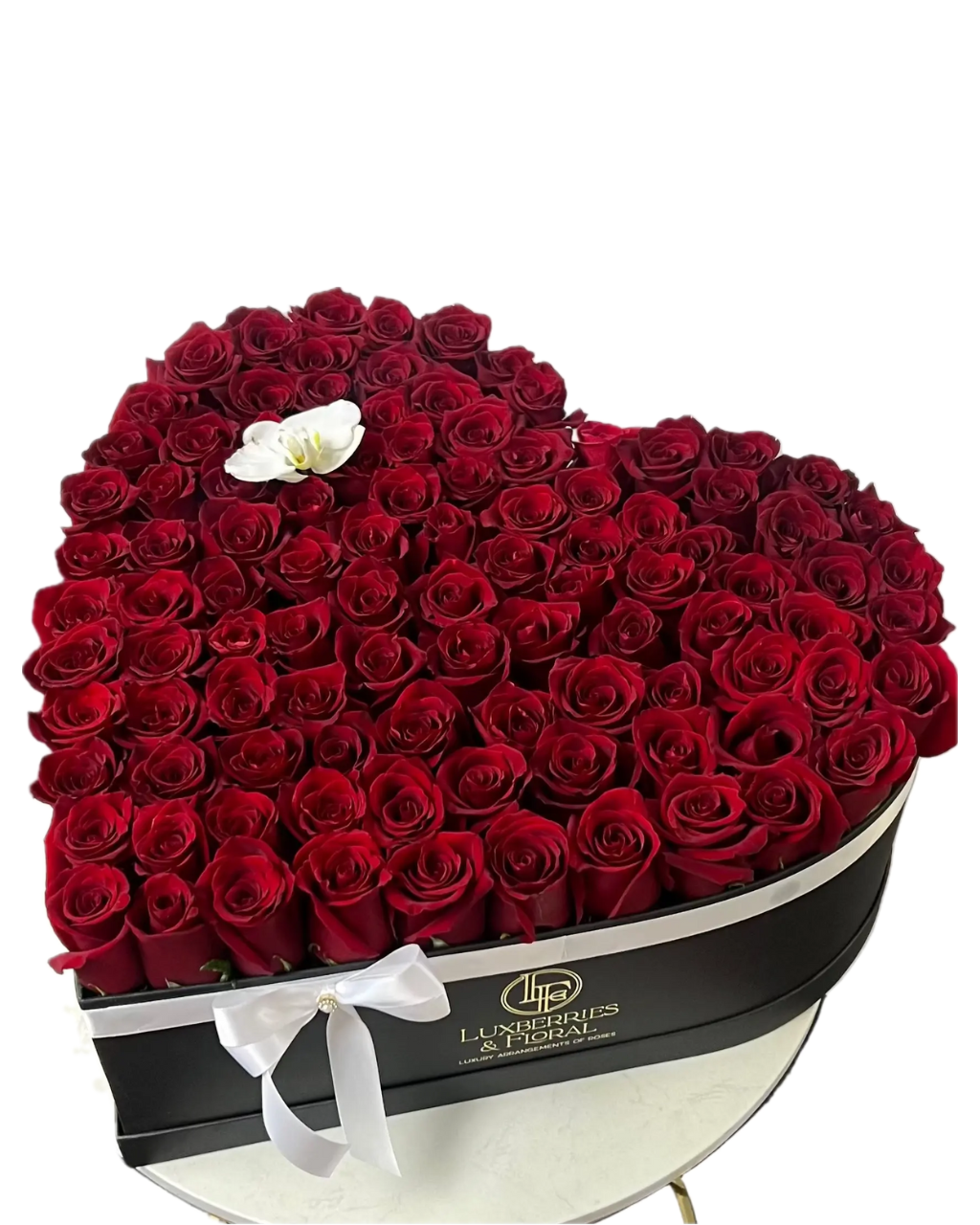 Luxury Large Heart Box Luxberries & Floral