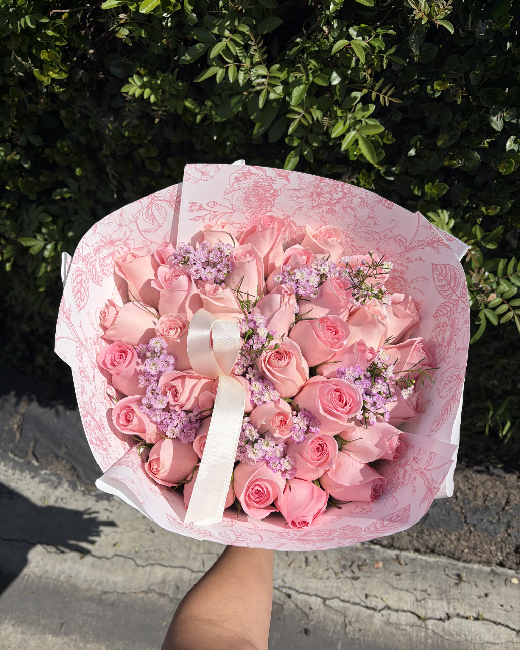 Spring Blush Pink Rose Bouquet Luxberries & Floral
