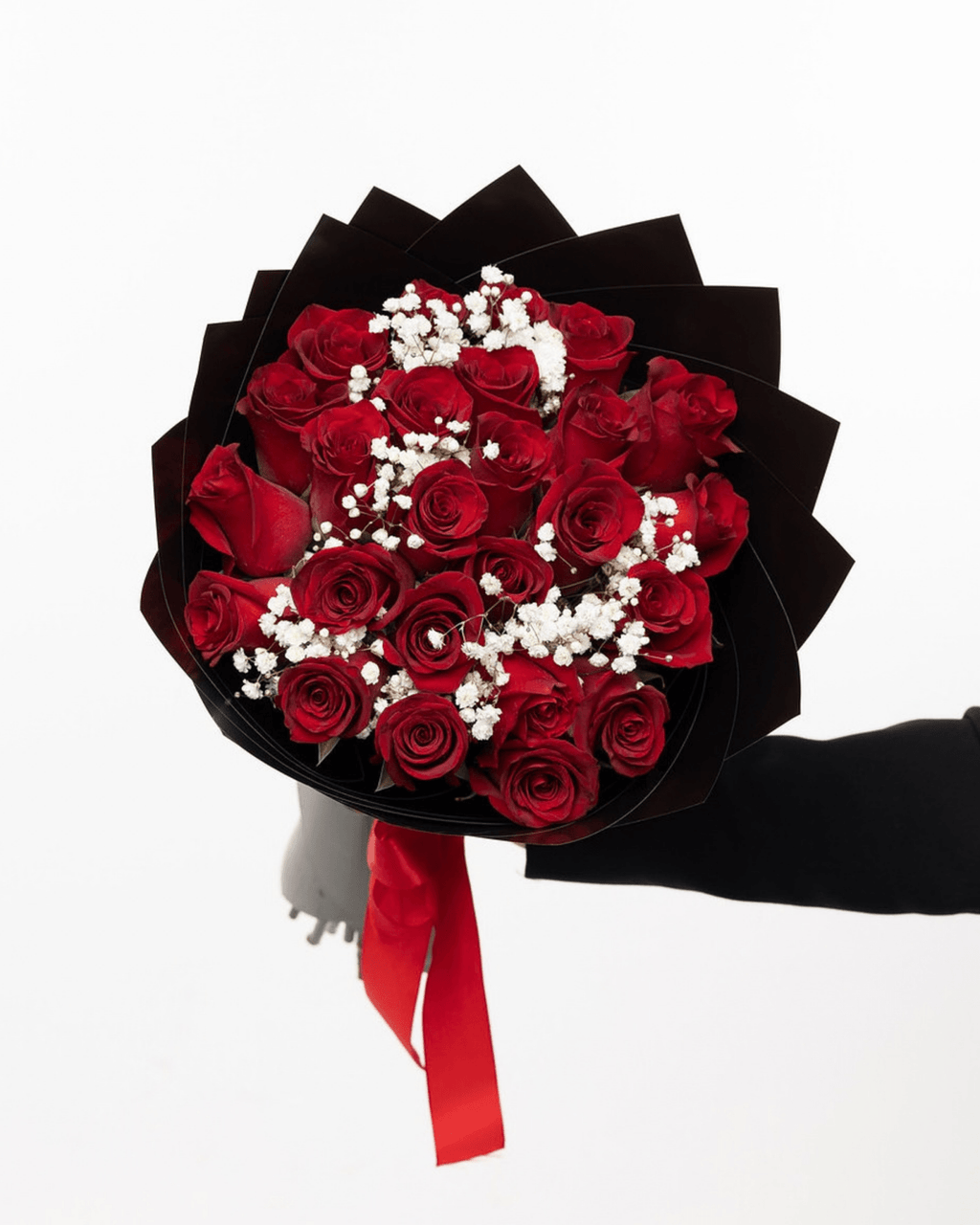 25 Roses + Baby’s Breath Bouquet - Luxberries & Floral
