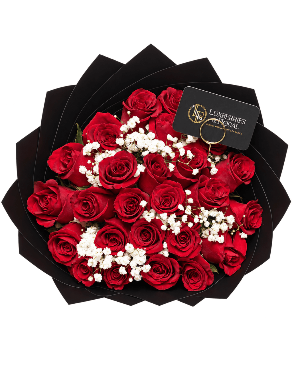 25 Roses + Baby’s Breath Bouquet - Luxberries & Floral