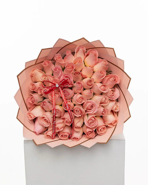 50 Pink Ecuadorian Roses Bouquet - Luxberries & Floral