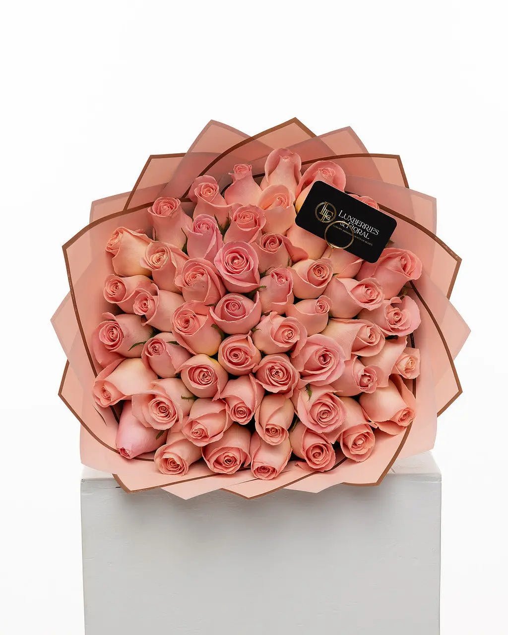 50 Pink Ecuadorian Roses Bouquet - Luxberries & Floral