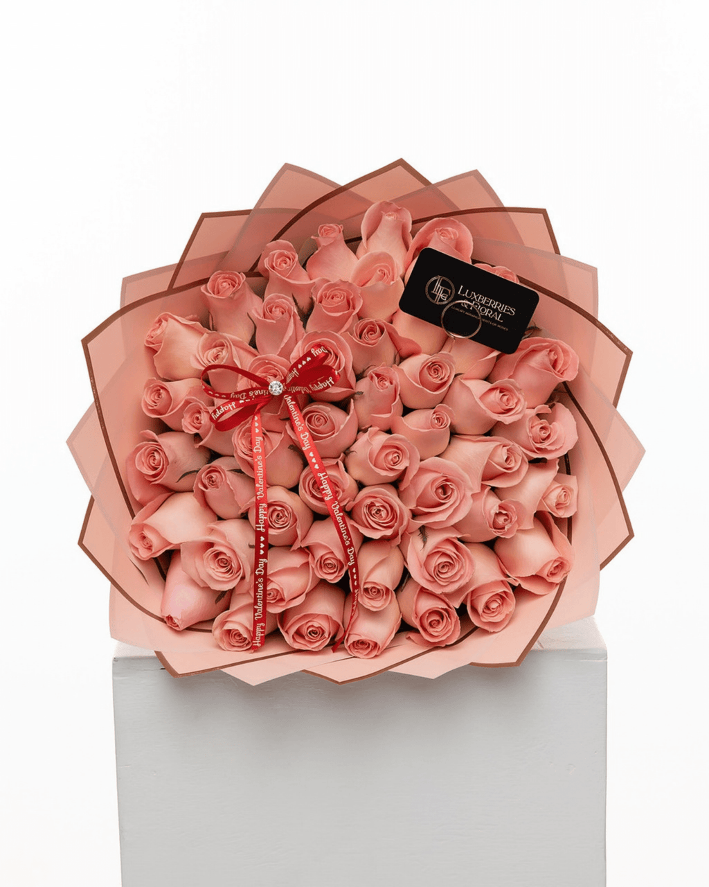 50 Pink Ecuadorian Roses Bouquet - Luxberries & Floral