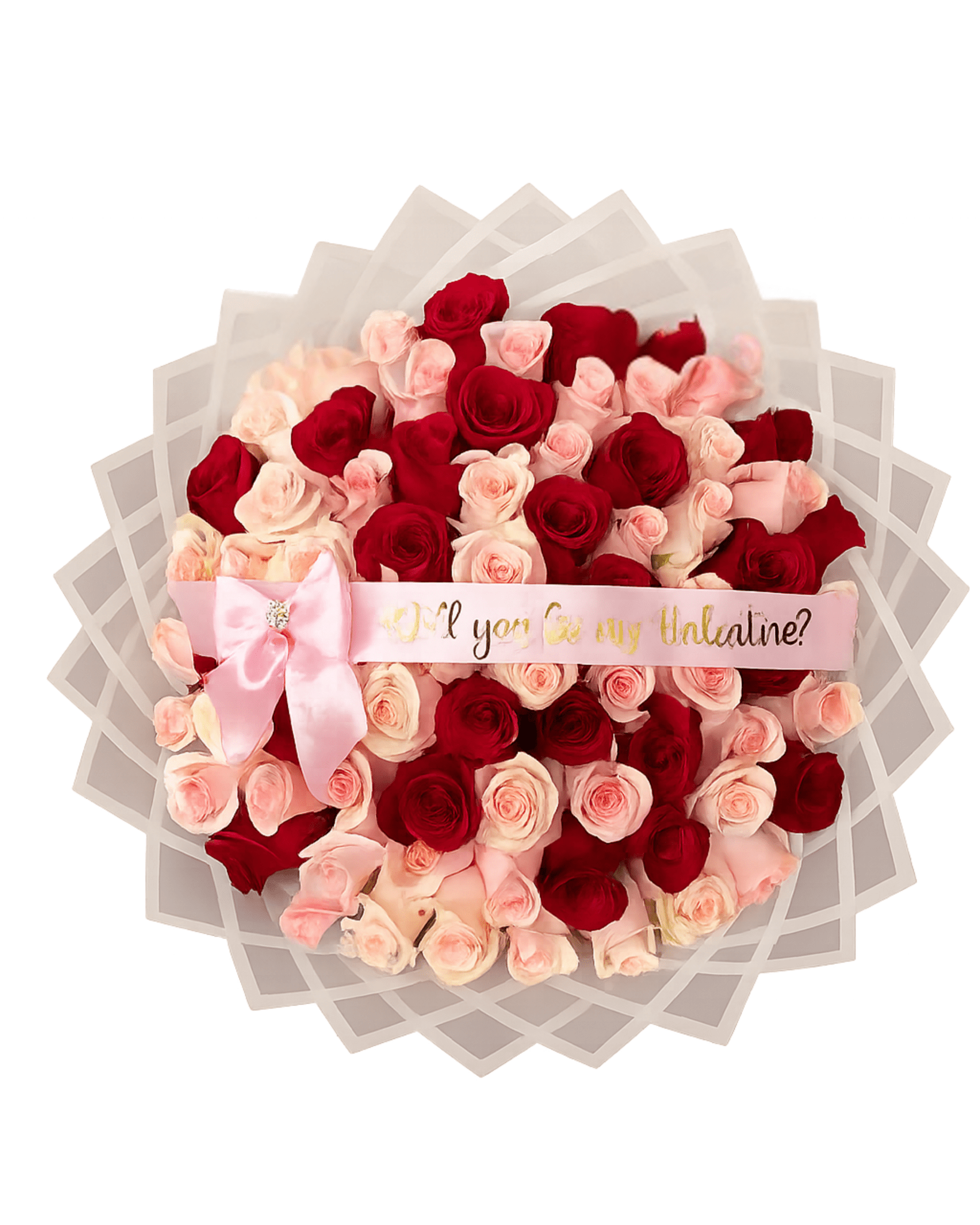 75 Pink & Red Roses Bouquet - Luxberries & Floral