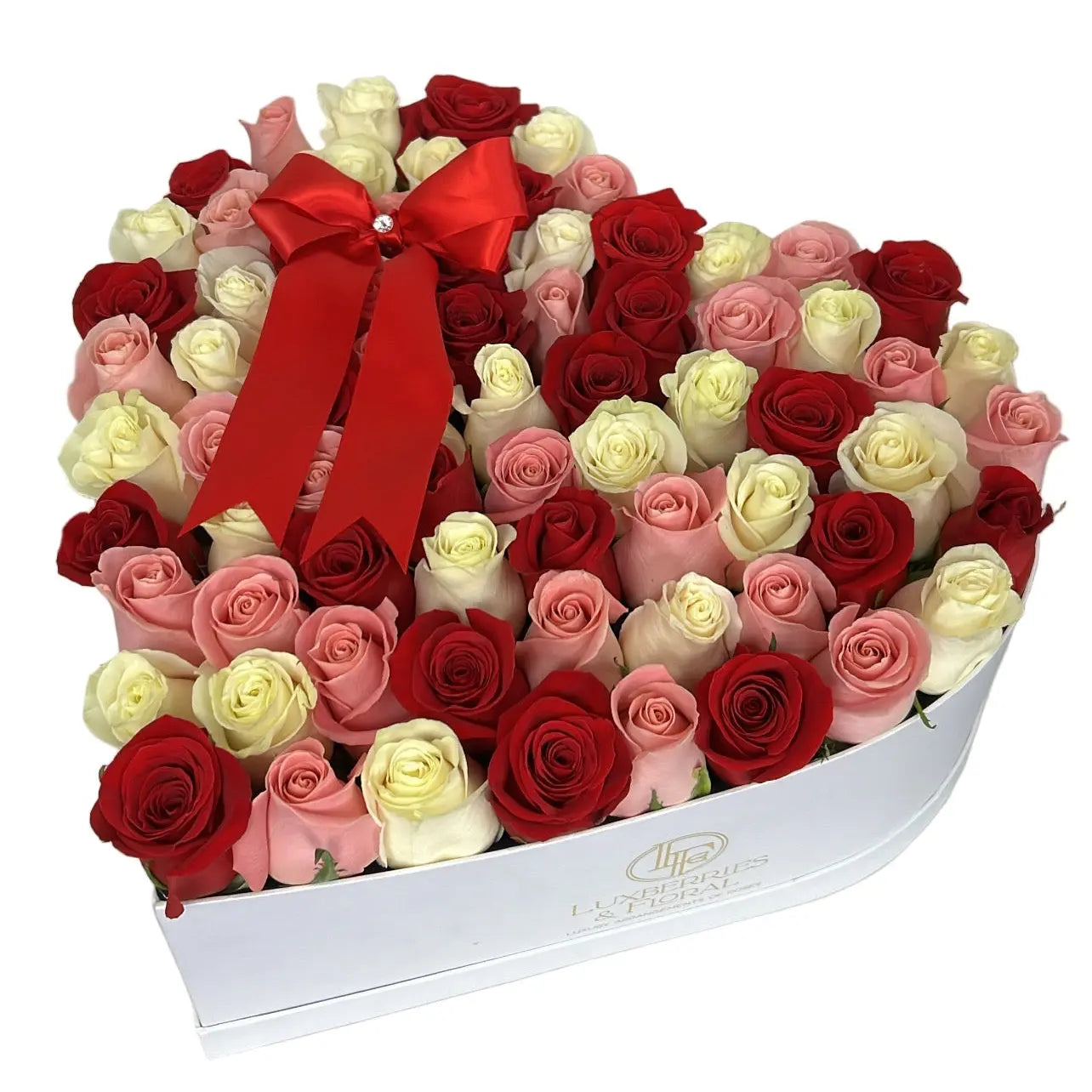Luxury Medium Heart Box Luxberries & Floral
