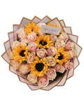 Blush Rose & Sunflower Bouquet