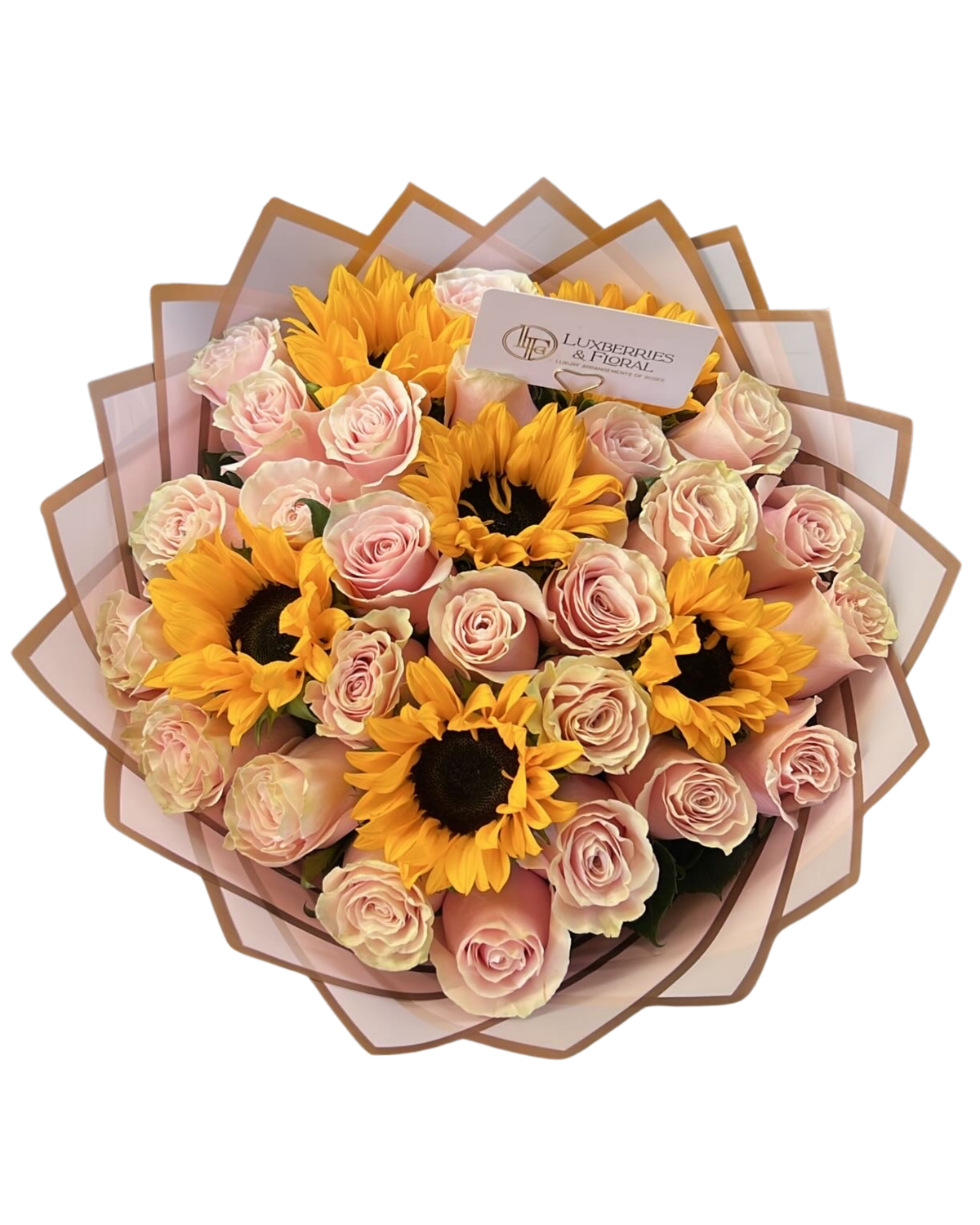 Blush Rose & Sunflower Bouquet