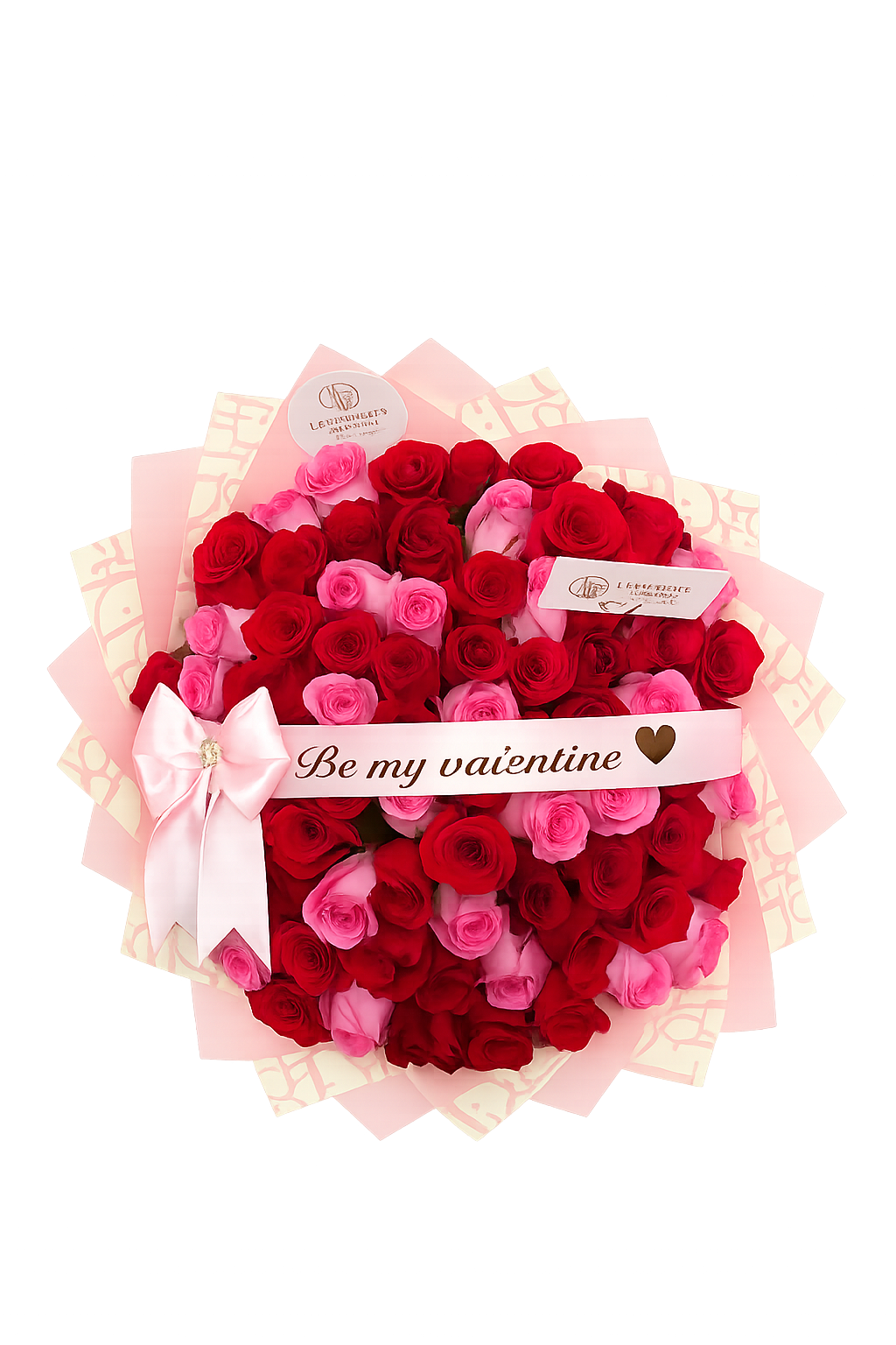 Pink & Red Roses Bouquet - Arrangement for Valentine’s Day