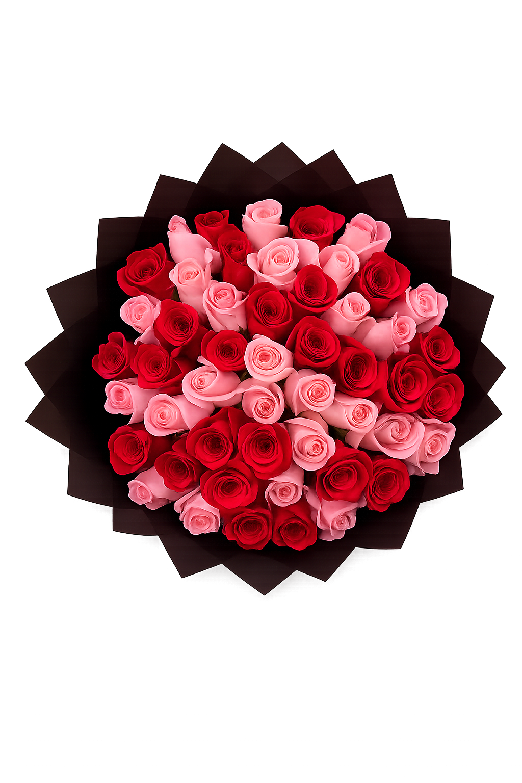 50 Red and Pink Roses Bouquet | Valentine’s Day Roses – Luxberries & Floral