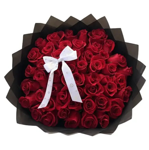 50 Premium Red Roses – Classic Signature Arrangement Luxberries & Floral