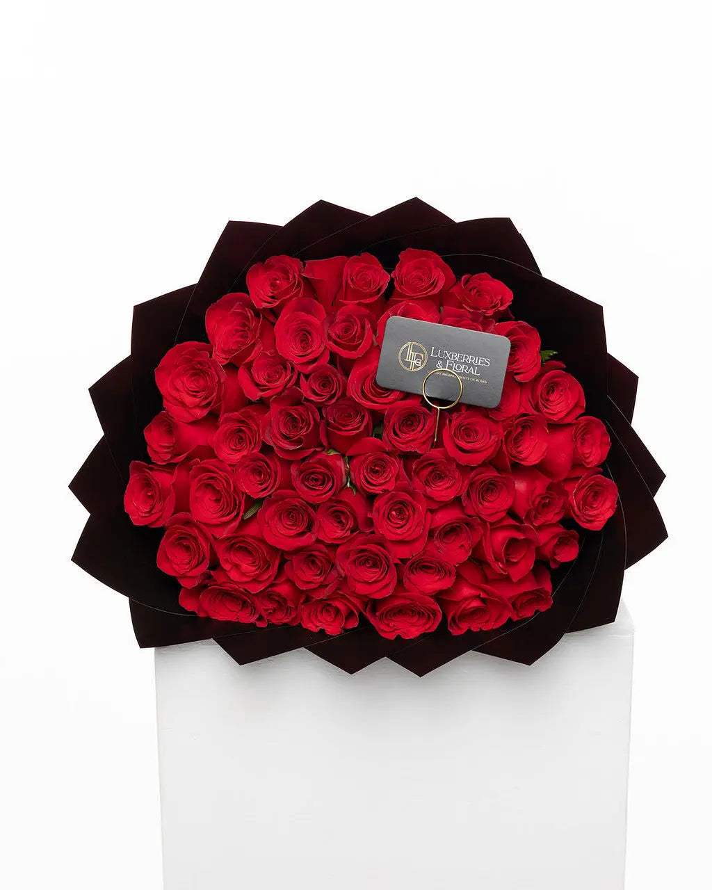 50 Red Ecuadorian Roses Bouquet - Arrangement for Valentine’s Day Luxberries & Floral