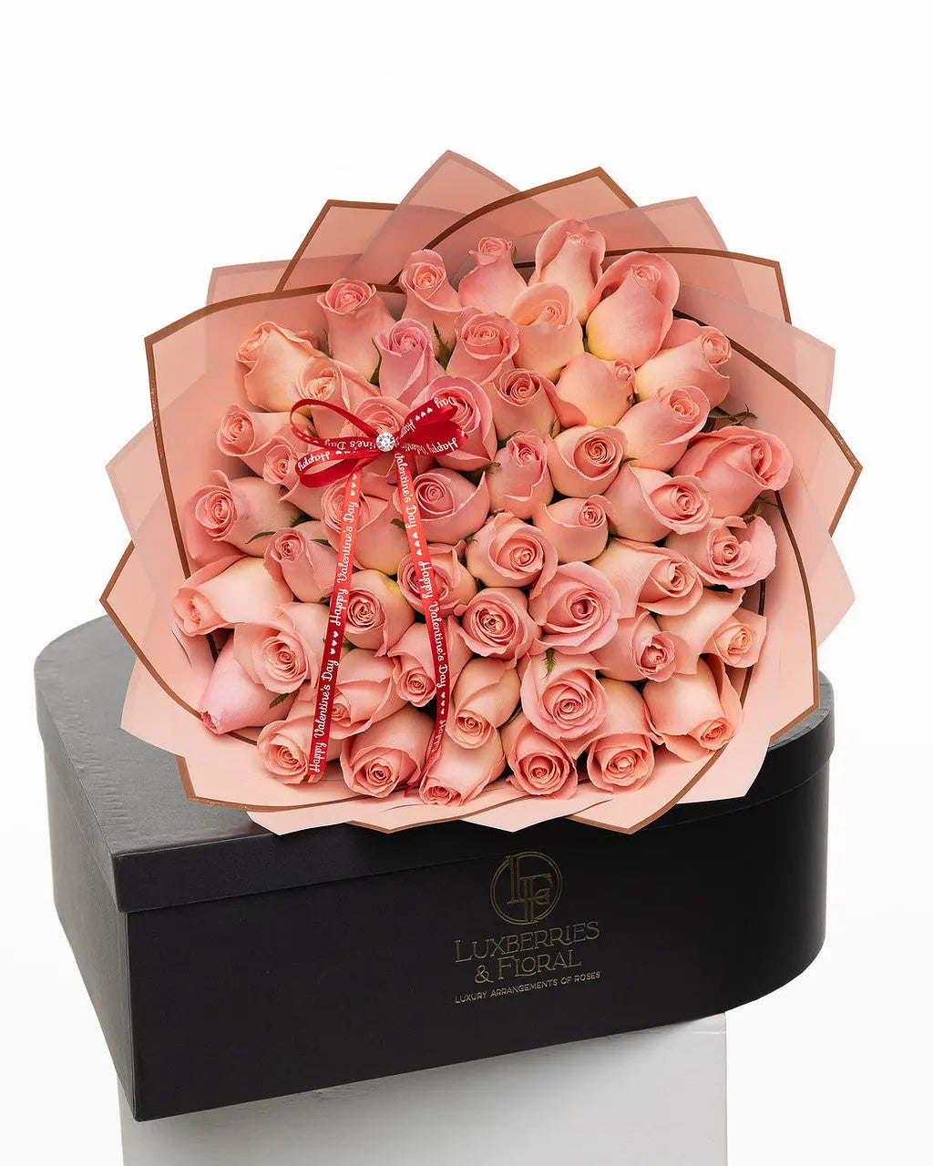 50 Pink Ecuadorian Roses Bouquet - Arrangement for Valentine’s Day Luxberries & Floral