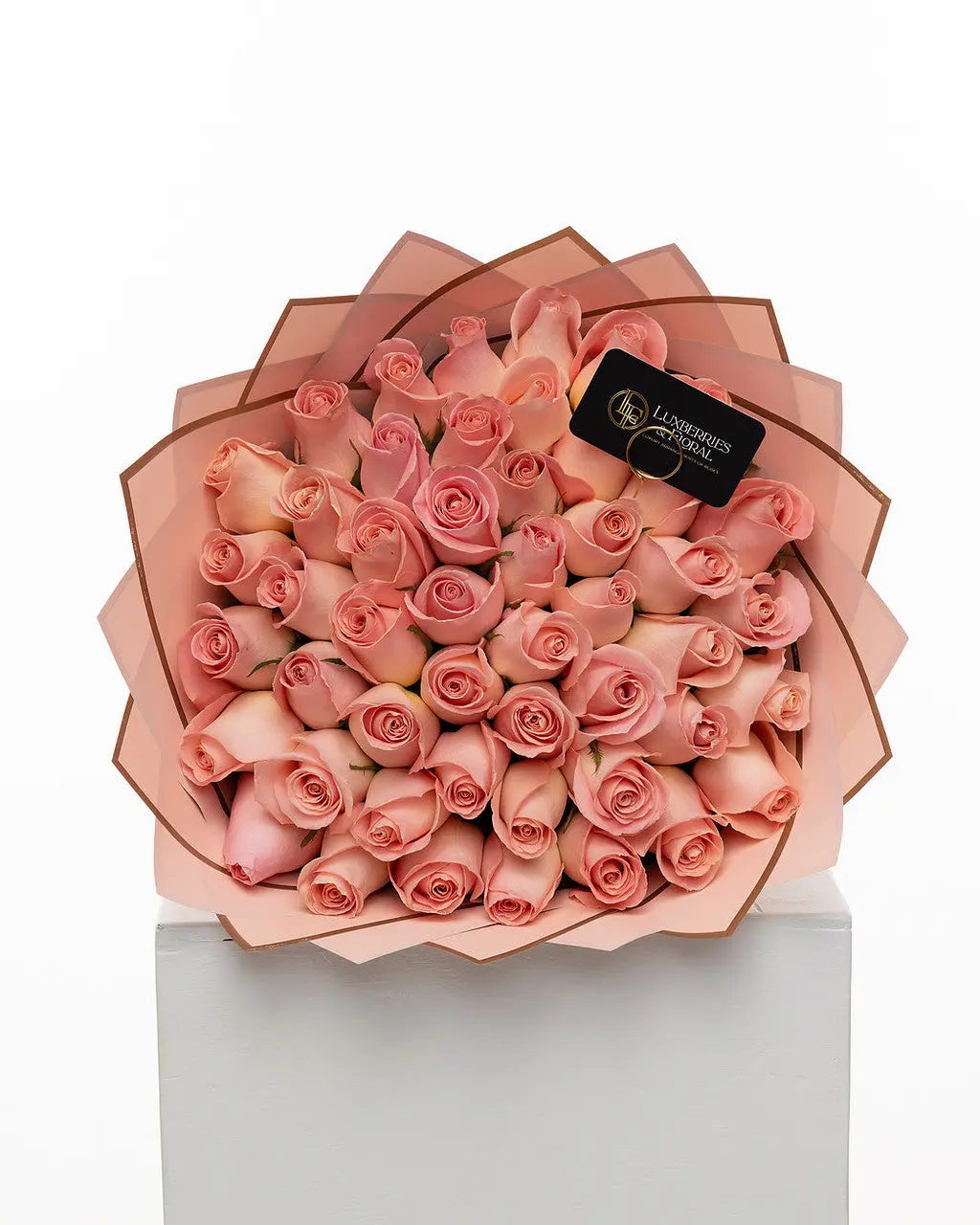 50 Pink Ecuadorian Roses Bouquet - Arrangement for Valentine’s Day Luxberries & Floral