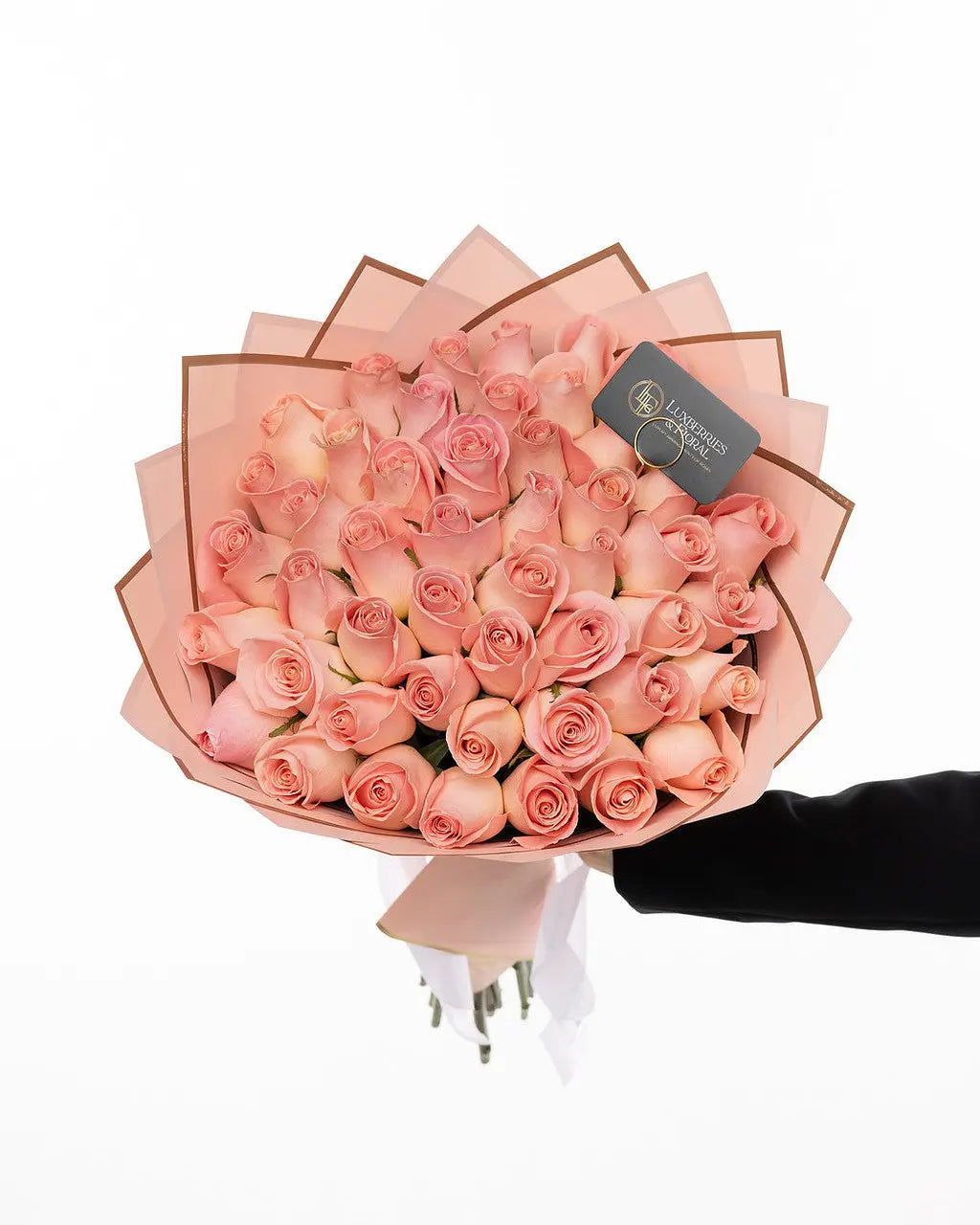 50 Pink Ecuadorian Roses Bouquet - Arrangement for Valentine’s Day Luxberries & Floral