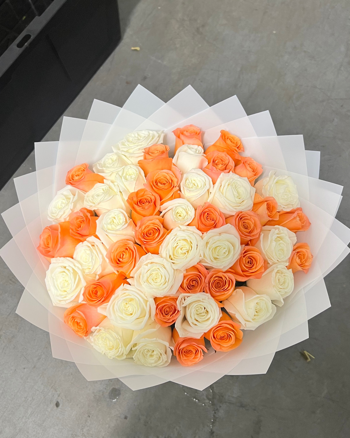 Peach & Ivory Rose Bouquet