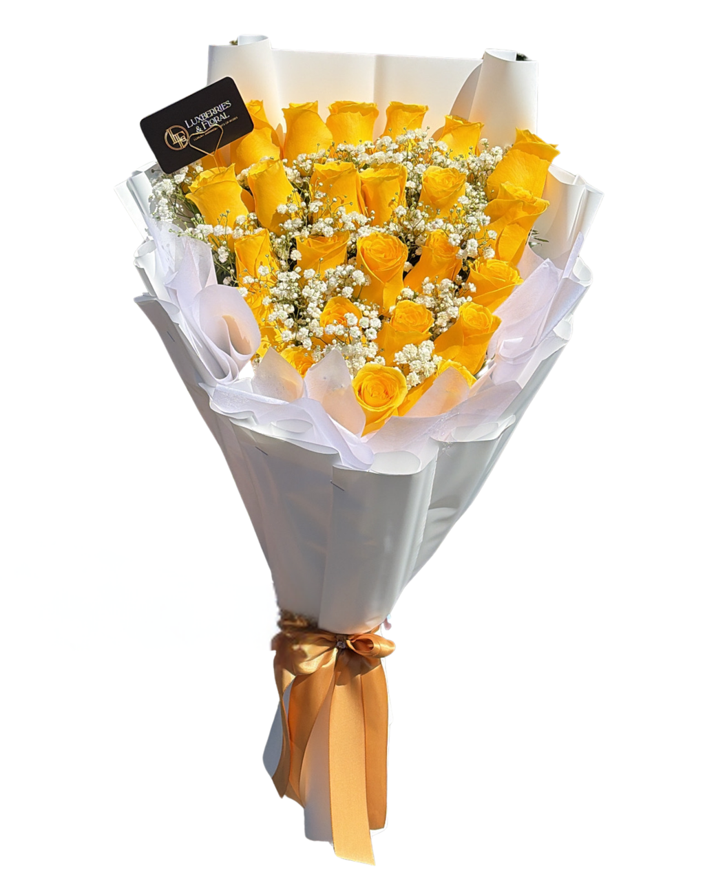 Yellow Rose & Baby's Breath Bouquet