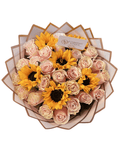 Blush Rose & Sunflower Bouquet - Luxberries & Floral