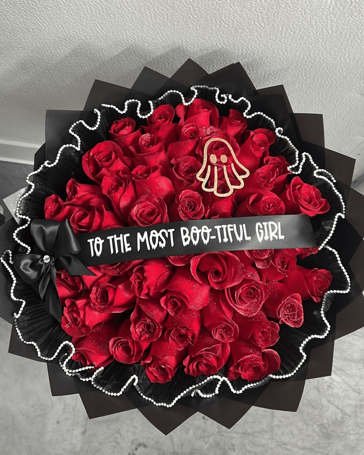 "Boo-tiful Girl" Red Rose Bouquet - Luxberries & Floral