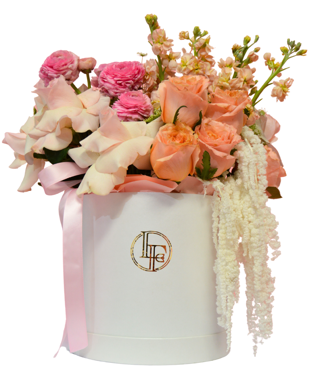 Champagne Garden Hatbox - Luxberries & Floral