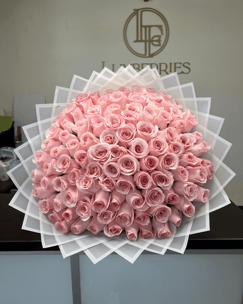 100 Blush Pink Rose Bouquet | Luxberries & Floral