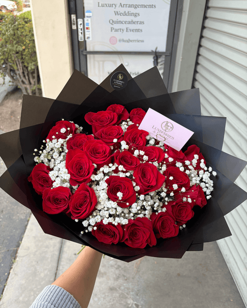 Classic Red Elegance Bouquet - Luxberries & Floral