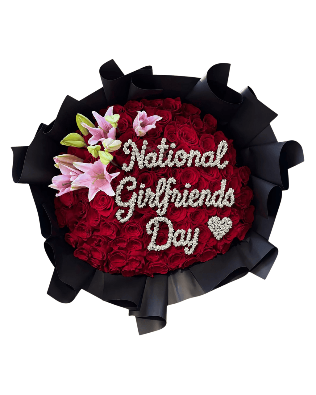 Custom Letter Red Rose Bouquet - Luxberries & Floral