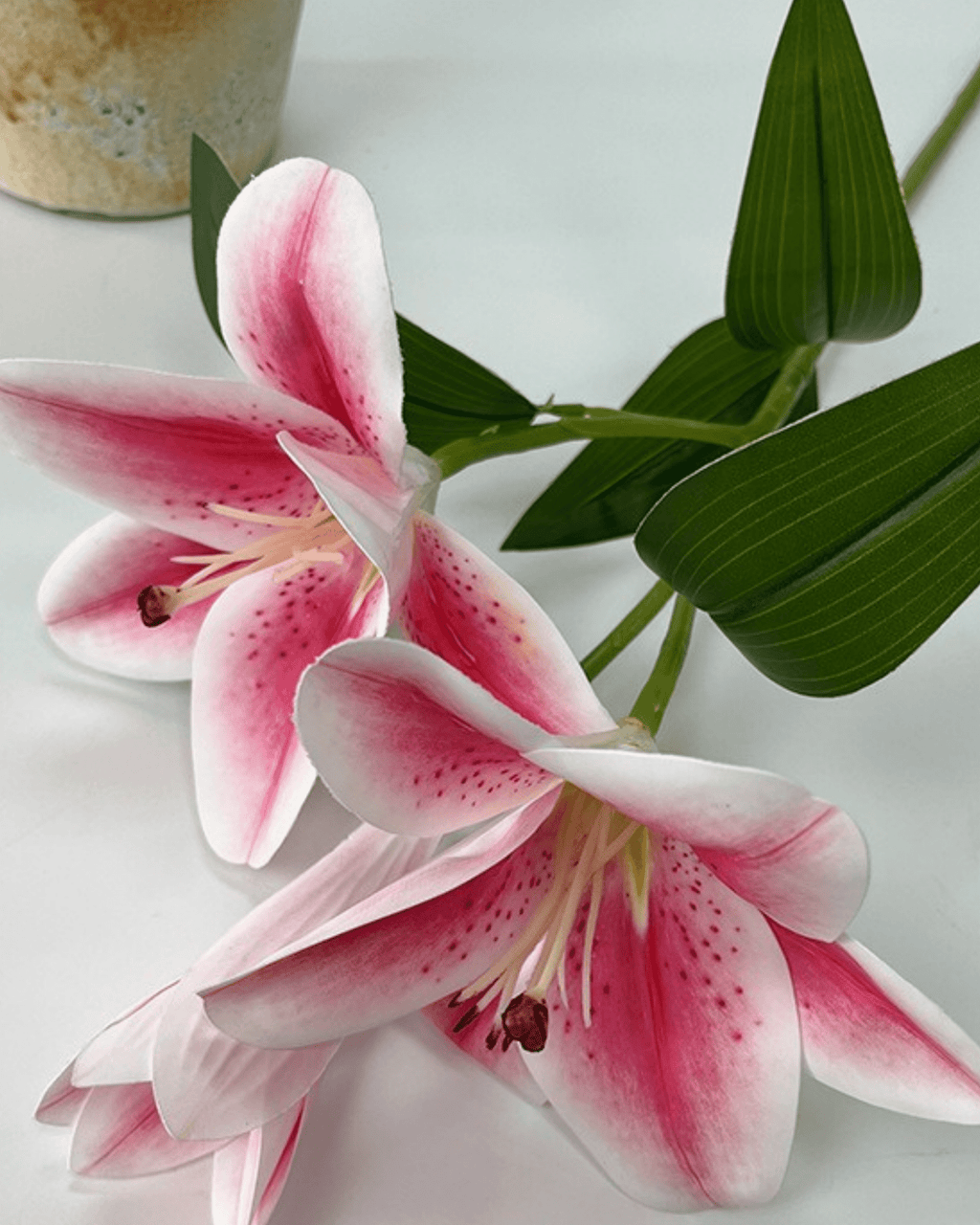 Dark Pink Artificial Lily Stem - Luxberries & Floral
