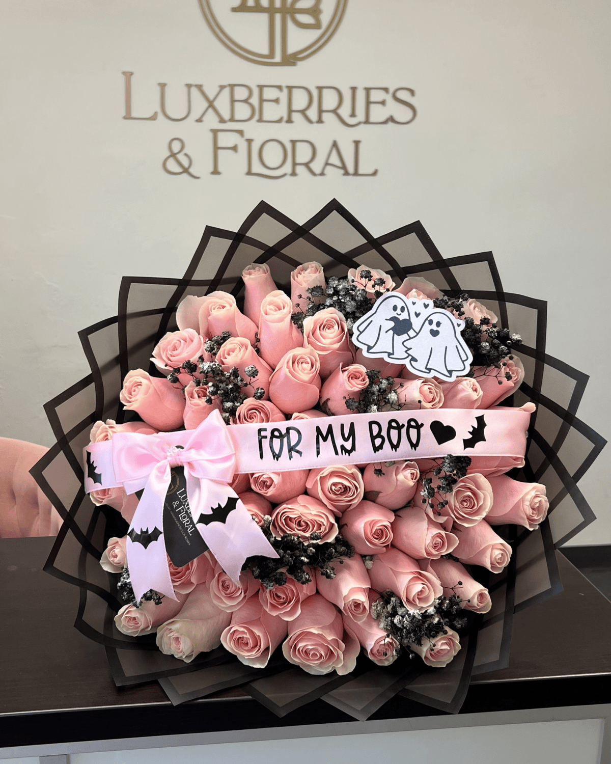 "For My Boo" Blush Rose Bouquet - Luxberries & Floral