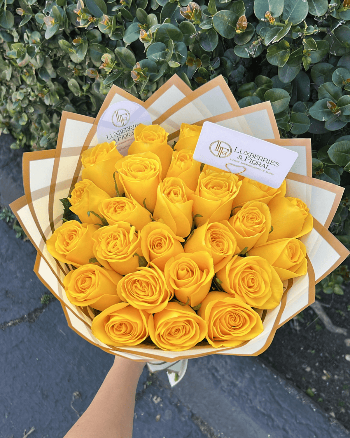Golden Yellow Rose Bouquet - Luxberries & Floral