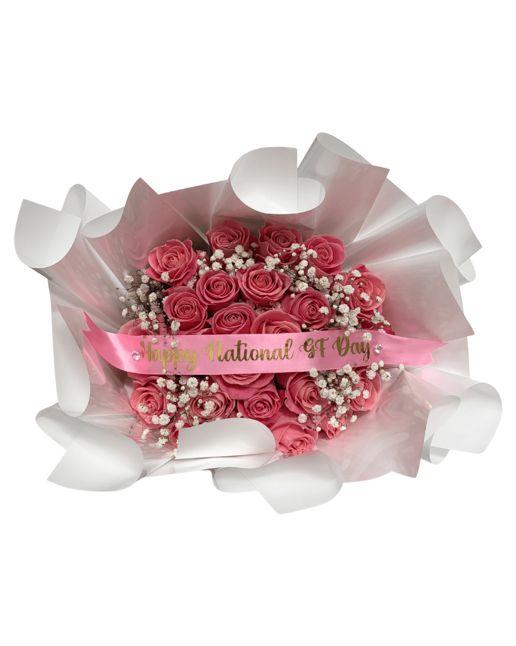 Happy National Girlfriend Day Pink Rose Bouquet - Luxberries & Floral