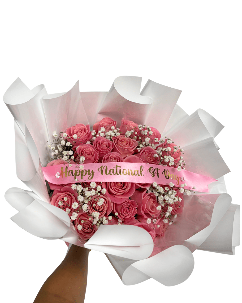 Happy National Girlfriend Day Pink Rose Bouquet - Luxberries & Floral