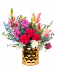 Hot Pink Rose & Lily Mixed Arrangement - Luxberries & Floral