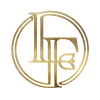 A gold metallic monogram logo featuring stylized letters inside a circular frame, shown on a plain white background.