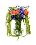 Orange Rose Cascading Vase Arrangement - Luxberries & Floral