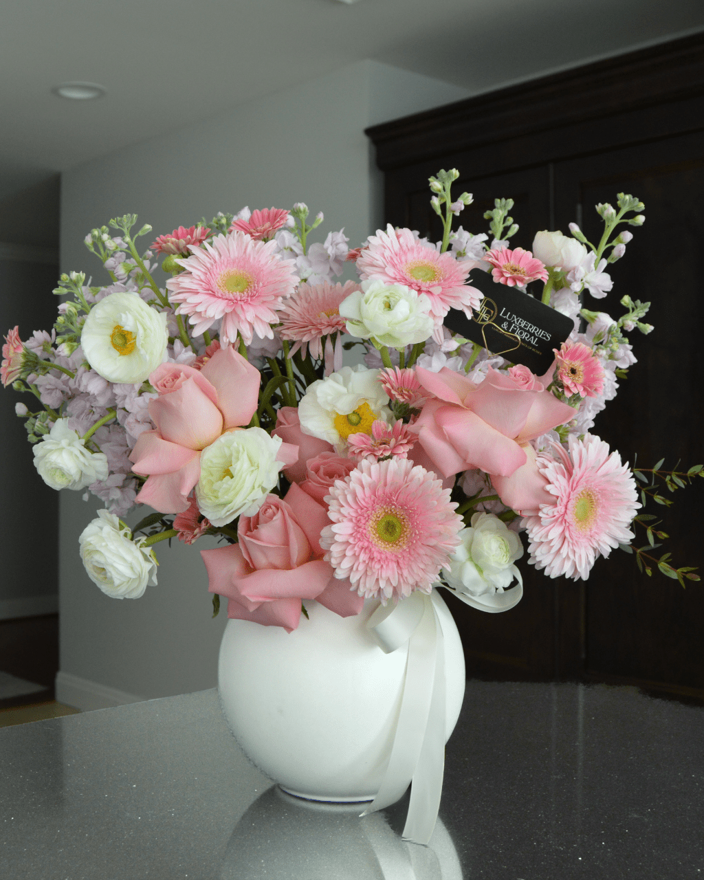Pastel Garden Vase Arrangement - Luxberries & Floral