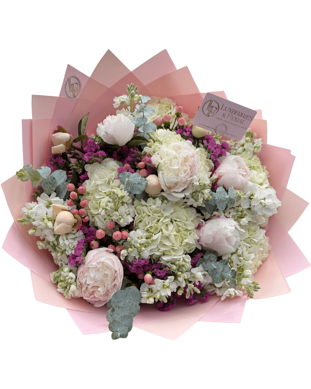 Peony, Hydrangea & Mixed Bloom Luxury Bouquet - Luxberries & Floral