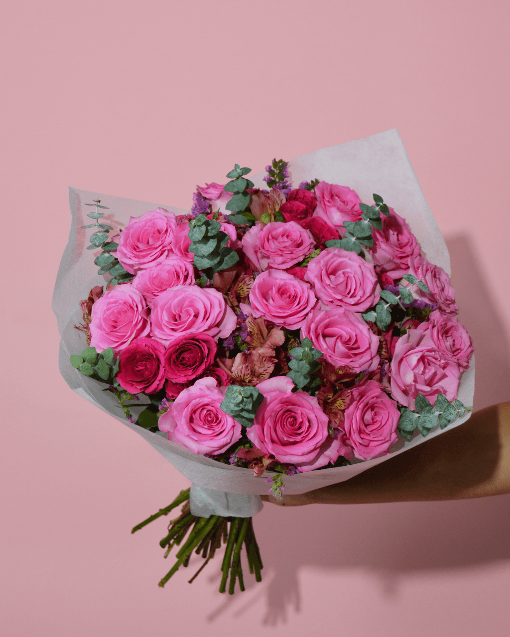Pink Rose & Alstroemeria Bouquet - Luxberries & Floral