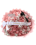 Pink Rose & Baby's Breath Graduation Bouquet - Luxberries & Floral