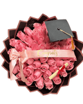 Pink Rose Graduation Bouquet with Cap & Diploma - Luxberries & Floral