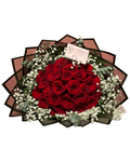 Red Rose & Baby's Breath Bouquet - Luxberries & Floral
