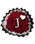 Red Rose Bouquet with Custom Initial - Luxberries & Floral