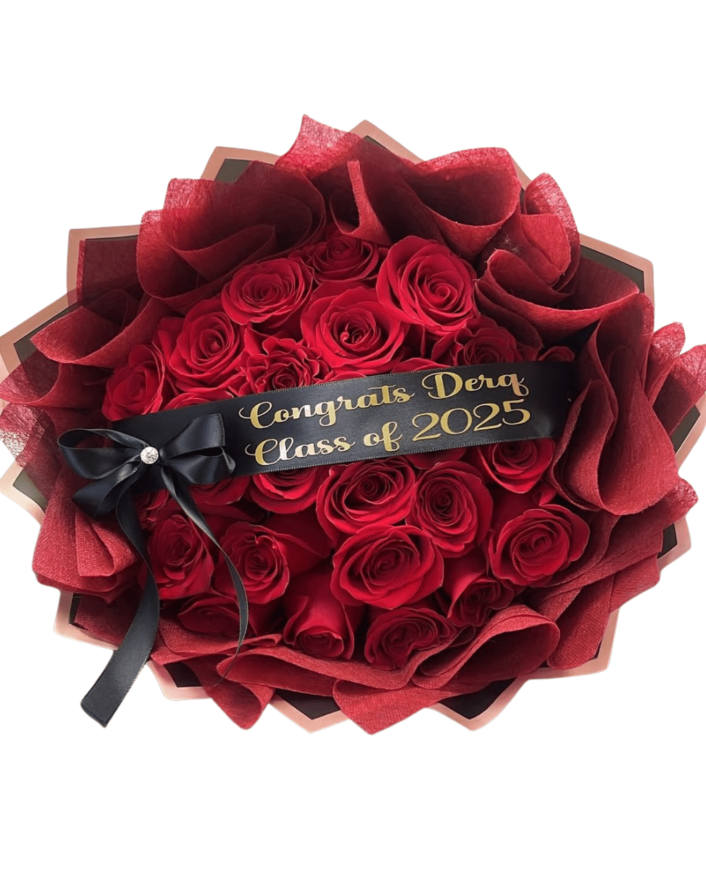 Red Rose Class of 2025 Graduation Bouquet - Luxberries & Floral