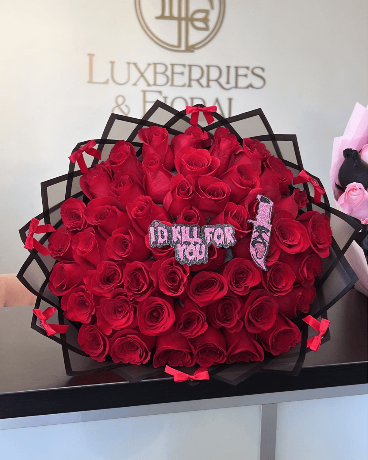 Red Rose Halloween Bouquet - Luxberries & Floral