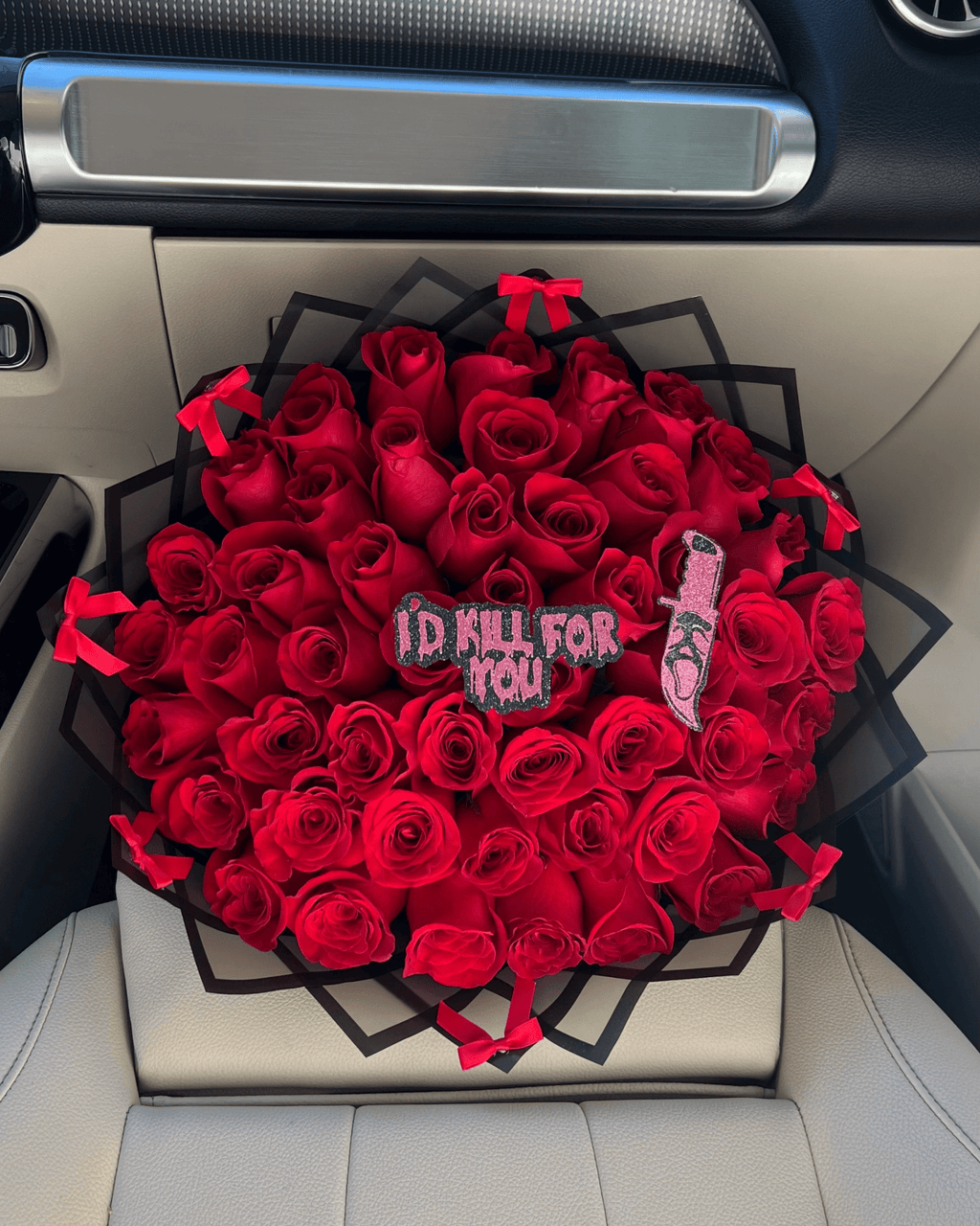Red Rose Halloween Bouquet - Luxberries & Floral