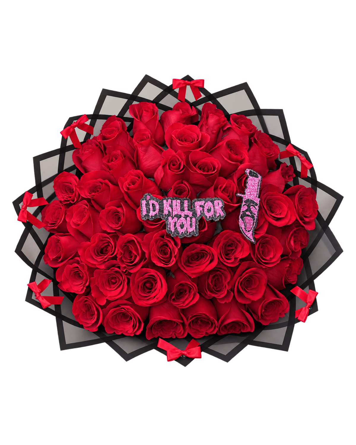 Red Rose Halloween Bouquet - Luxberries & Floral