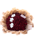 Red Rose & White Orchid Grand Bouquet - Luxberries & Floral